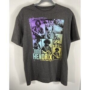 Zion Rootwear Jimmy Hendrix Portraits T Shirt Gray Ombre Logo Size Medium